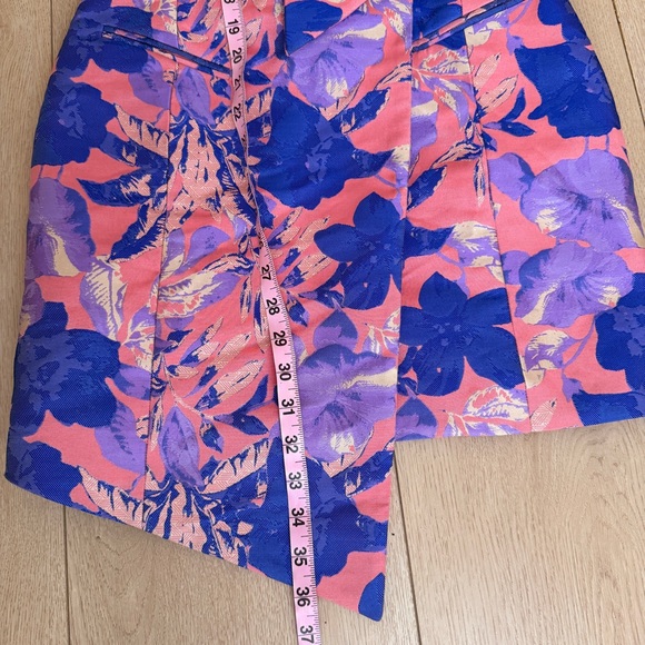 Elliat Pink, Blue & Purple Tropical floral print Sleeveless Blazer Mini Dress S - Picture 5 of 9